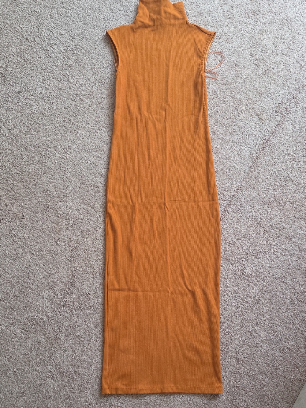 House of Harlow 1960 Sleeveless Mockneck Maxi Dress in Burnt Orange